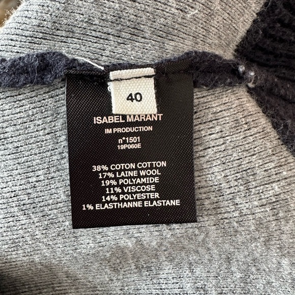 Isabel Marant Étoile Striped Knit Pullover Sweater Navy Crew, Size 40 EU 8 US - Picture 9 of 9